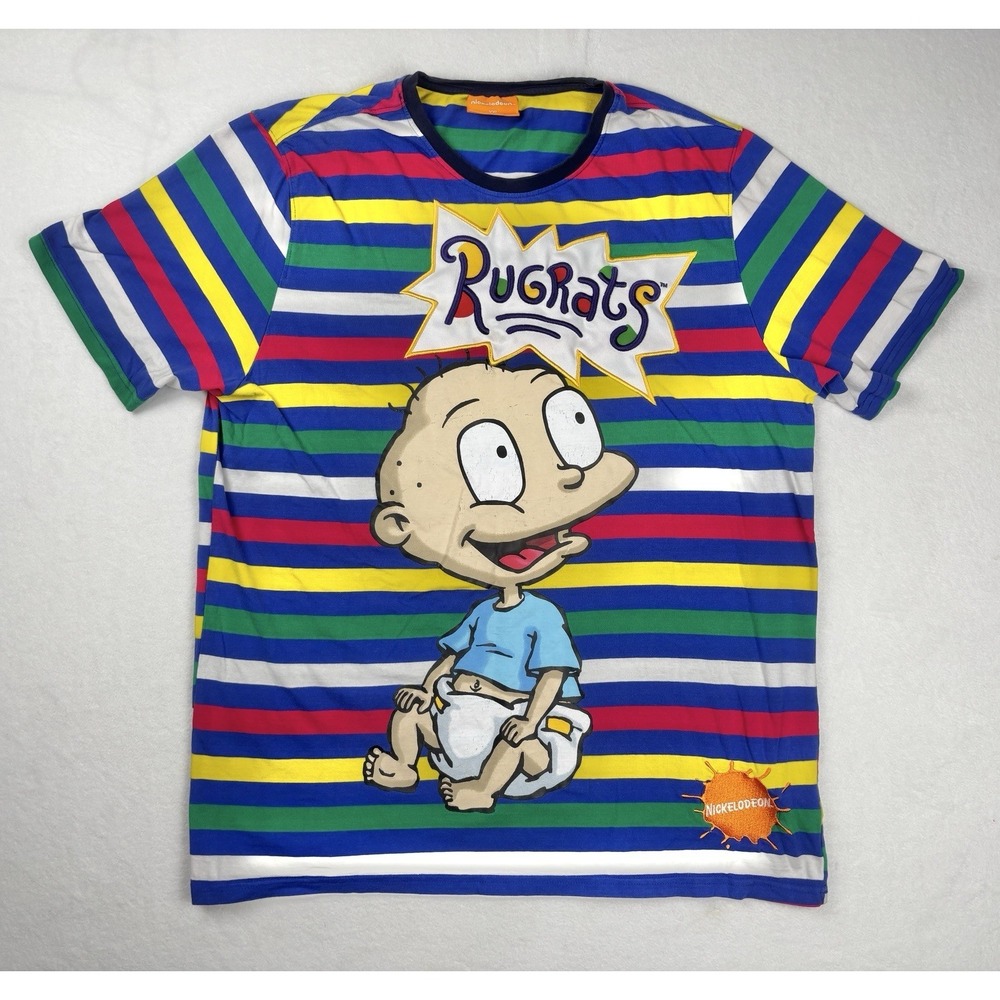 Nickelodeon Rugrats Tommy Pickles Striped‎ Graphic T-Shirt Size XXL